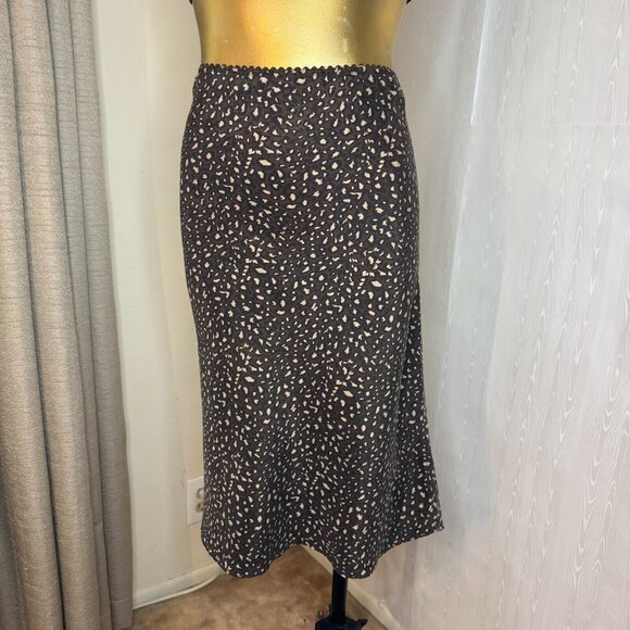 NWT Vintage Y2K 90s Women's Large  Leopard Print Slip Midi Skirt Pull On - Picture 3 of 5